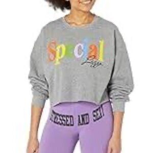 LIZZO “Special” Cropped Crewneck Sweatshirt | Gray Multicolor | 4XL | NWOT